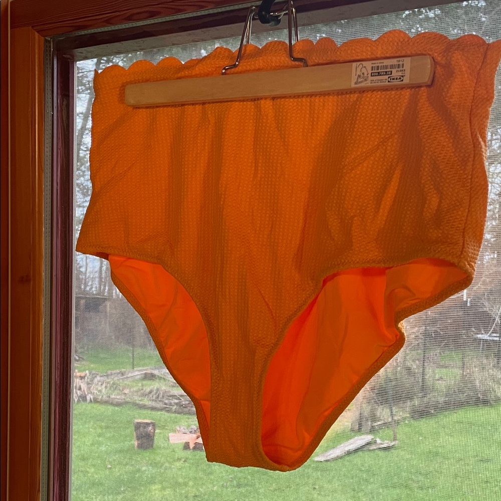 Aerie Vibrant Orange Scalloped Bikini Bottoms
